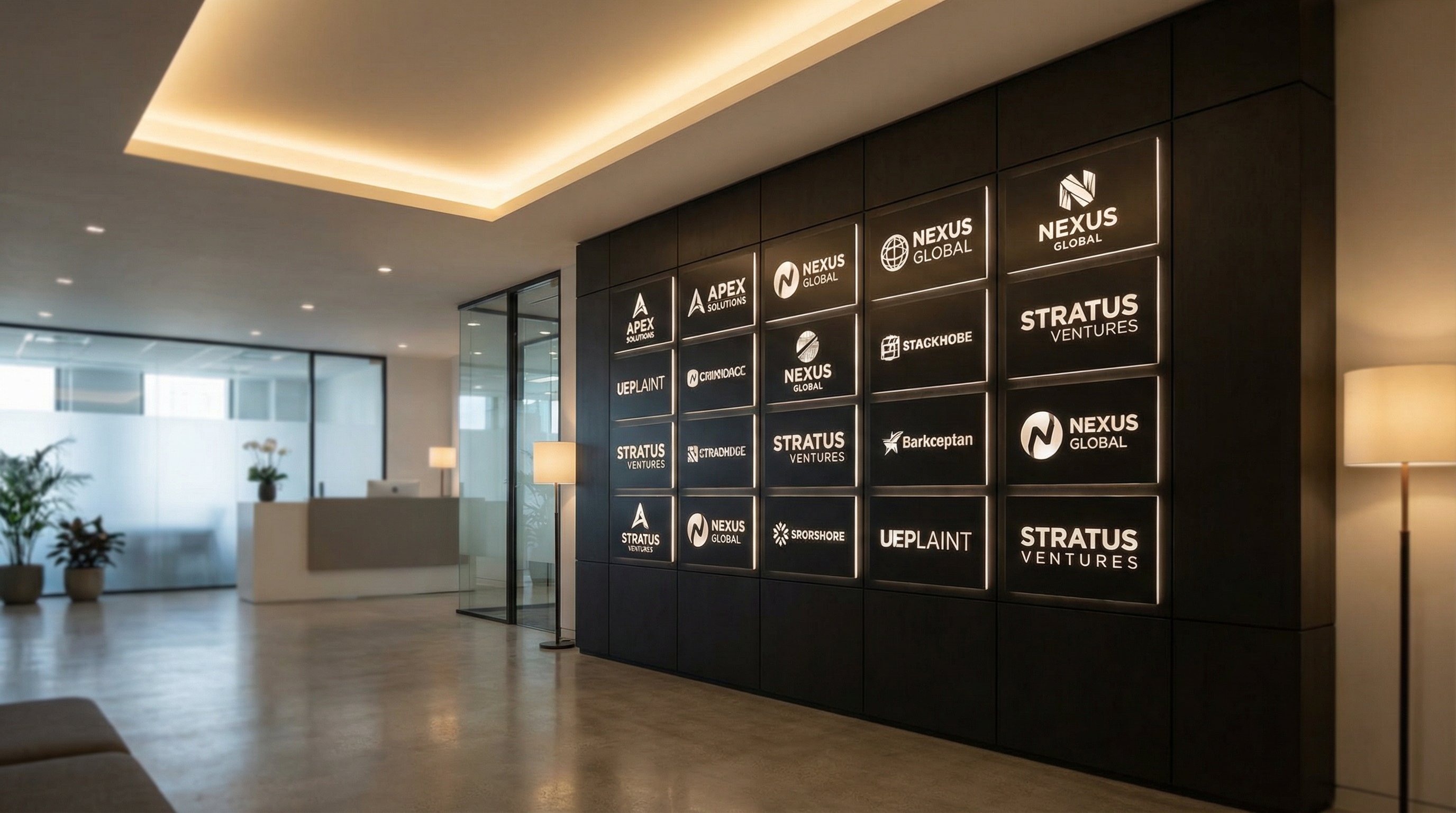 17c一起草合作品牌Logo墙